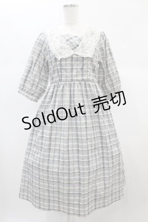 画像: Fi.n.t / レース衿チェックワンピース Free L/BLUE H-24-12-18-043-CA-OP-NS-ZH