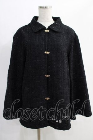 画像: NieR Clothing / ラメツイードジャケット  黒 H-24-12-19-060-PU-JA-KB-ZT016