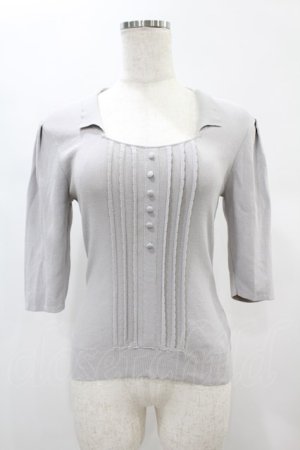 画像: an another angelus / フロント釦スクエアネックニットプルオーバー Free BLUE GRAY H-24-12-20-058-CA-TO-NS-ZH