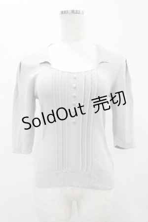 画像: an another angelus / フロント釦スクエアネックニットプルオーバー Free BLUE GRAY H-24-12-20-058-CA-TO-NS-ZH