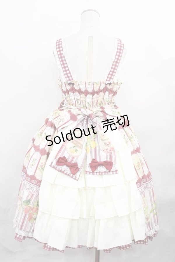 画像3: metamorphose / vintage fruitバッスルジャンパースカート Free えんじ H-24-12-20-2004-ME-OP-NS-ZH (3)