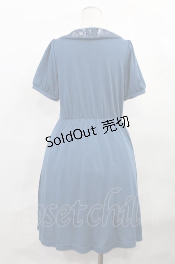画像2: axes femme POETIQUE / レース襟カットワンピース M ブルー H-24-12-20-2009-AX-OP-NS-ZH (2)