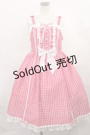 画像: Angelic Pretty / Hummingギンガムジャンパースカート Free レッド H-24-12-20-2002-AP-OP-NS-ZH