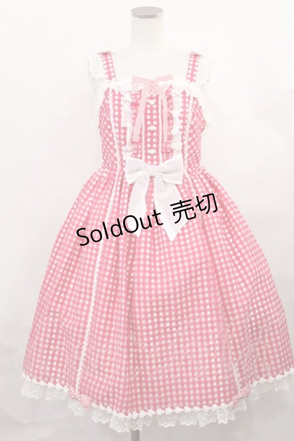 画像1: Angelic Pretty / Hummingギンガムジャンパースカート Free レッド H-24-12-20-2002-AP-OP-NS-ZH (1)