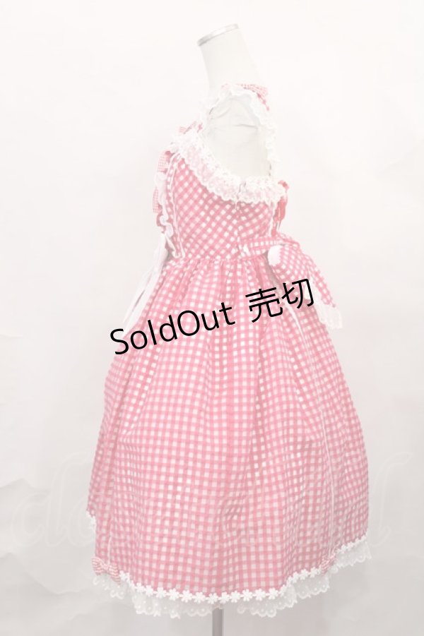 画像2: Angelic Pretty / Hummingギンガムジャンパースカート Free レッド H-24-12-20-2002-AP-OP-NS-ZH (2)