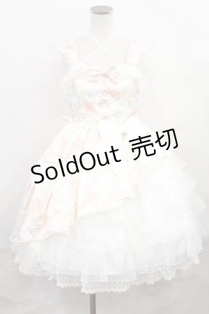 画像: metamorphose / フラワーサテンサイドフリルジャンパースカート Free オフ H-24-12-20-2003-ME-OP-NS-ZH