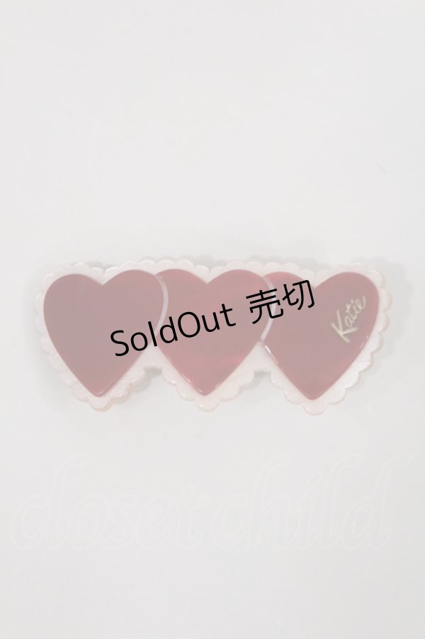 画像1: Katie / TRIPLE HEART big fork clip  RED H-24-12-20-2032-LO-AC-NS-ZH (1)