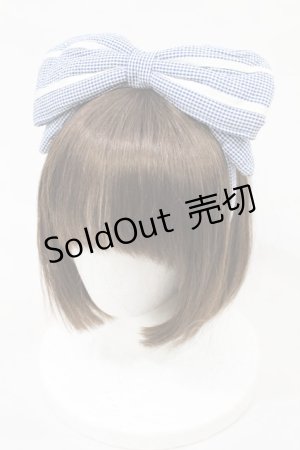 画像: metamorphose / セーラーリボンカチューシャ(ギンガム)  ブルー H-24-12-20-2033-ME-AC-NS-ZH