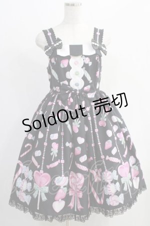 画像: Angelic Pretty / Candy Ornamentジャンパースカート Free ブラック H-24-12-21-018-AP-OP-NS-ZH
