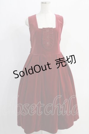 画像: Physical Drop / 別珍タックジャンパースカート Free ワイン H-24-12-23-1031-LO-OP-NS-ZH
