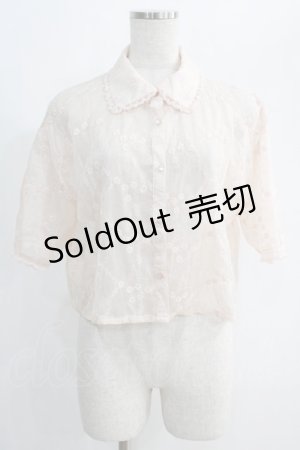 画像: Fi.n.t / 総レースクロップドシャツ Free LIGHT PINK H-24-12-23-1080-CA-BL-NS-ZH