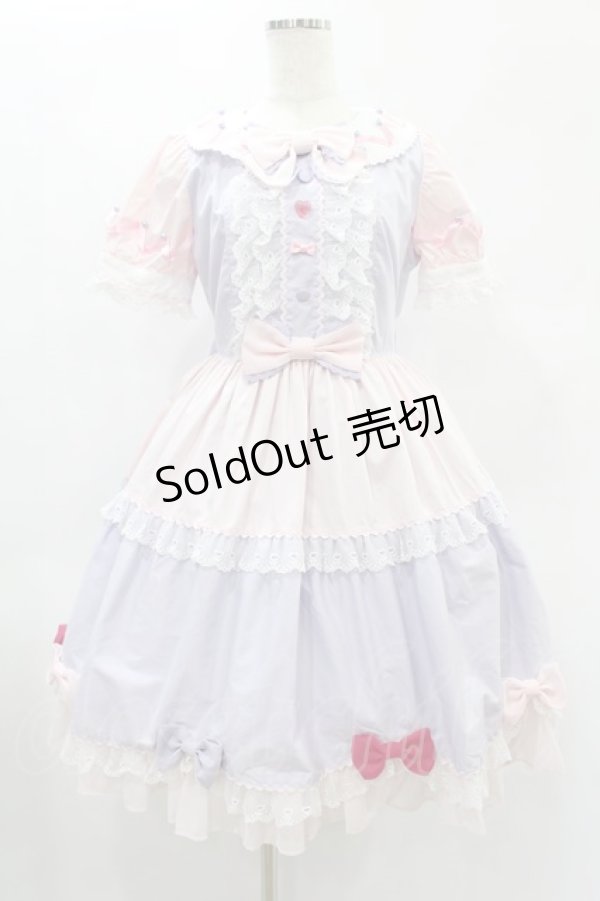画像1: Angelic Pretty / Ribbon Partyワンピース Free ラベンダー/ピンク H-24-12-24-1017-AP-OP-NS-ZH (1)