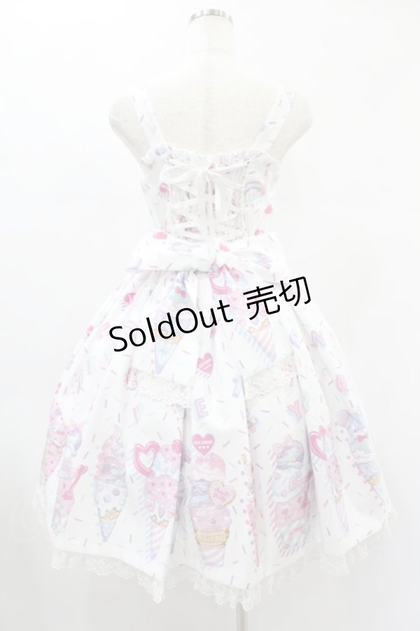 画像2: Angelic Pretty / Decoration Ice Creamジャンパースカート Free シロ H-24-12-24-1020-AP-OP-NS-ZH (2)