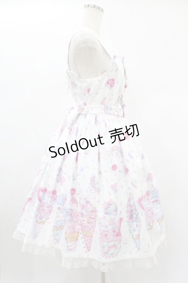 画像3: Angelic Pretty / Decoration Ice Creamジャンパースカート Free シロ H-24-12-24-1020-AP-OP-NS-ZH (3)