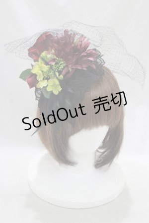 画像: ATELIER PIERROT / フェザーコサージュカチューシャ  黒 H-24-12-26-008-EL-AC-KB-ZH