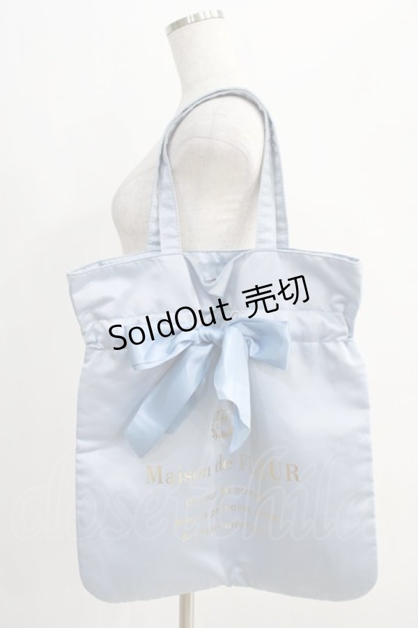 画像1: Maison de FLEUR / リボントートバッグ  サックス H-24-12-26-1001-LO-BG-NS-ZH (1)