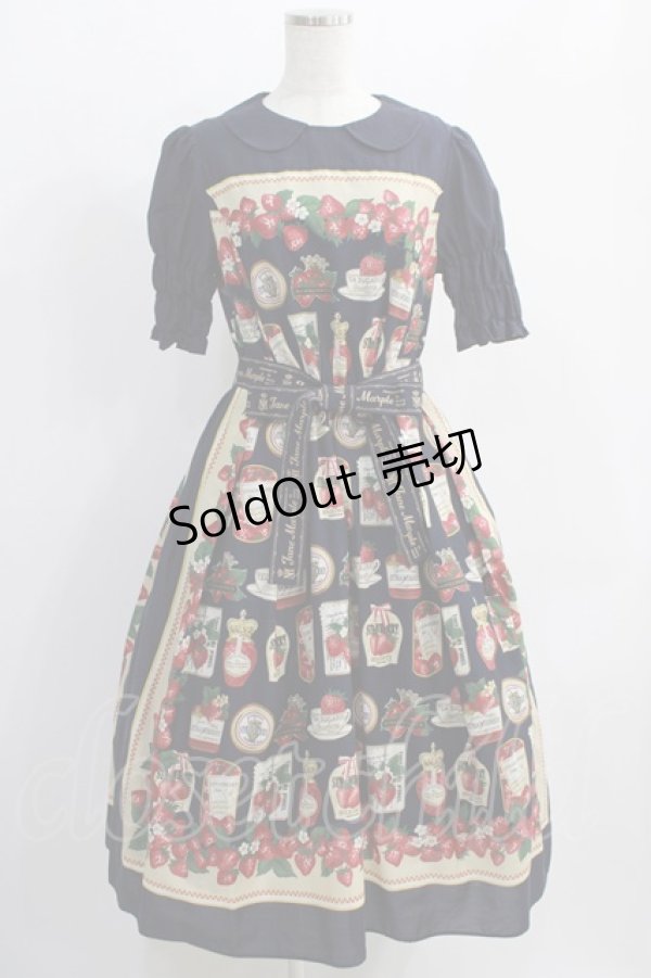 画像1: Jane Marple / Strawberry label scarfのコレットドレス  ネイビー H-24-12-26-016-JM-OP-KB-ZT206 (1)