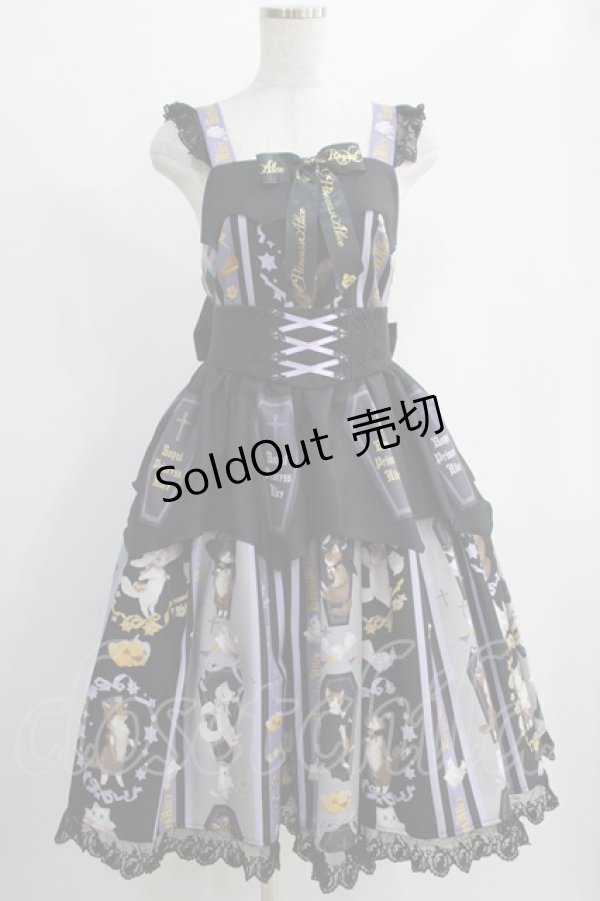 画像1: Royal Princess Alice / Halloween Cat・ねこ助コラボワンピース Free ブラック H-24-12-28-1001-LO-OP-NS-ZH (1)