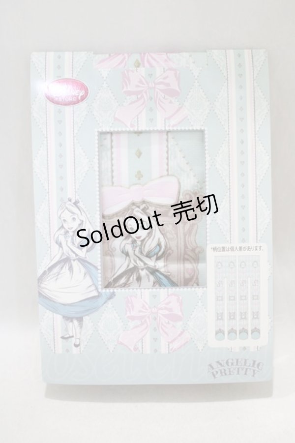 画像1: Angelic Pretty / Upside Down Story アリス タイツ  サックス H-24-12-29-1031-AP-ZA-NS-ZH (1)