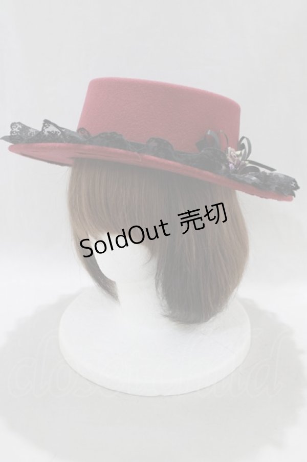 画像1: axes femme / 巻きバラレースカンカン帽  ボルドー H-24-12-29-1023-AX-AC-NS-ZH (1)