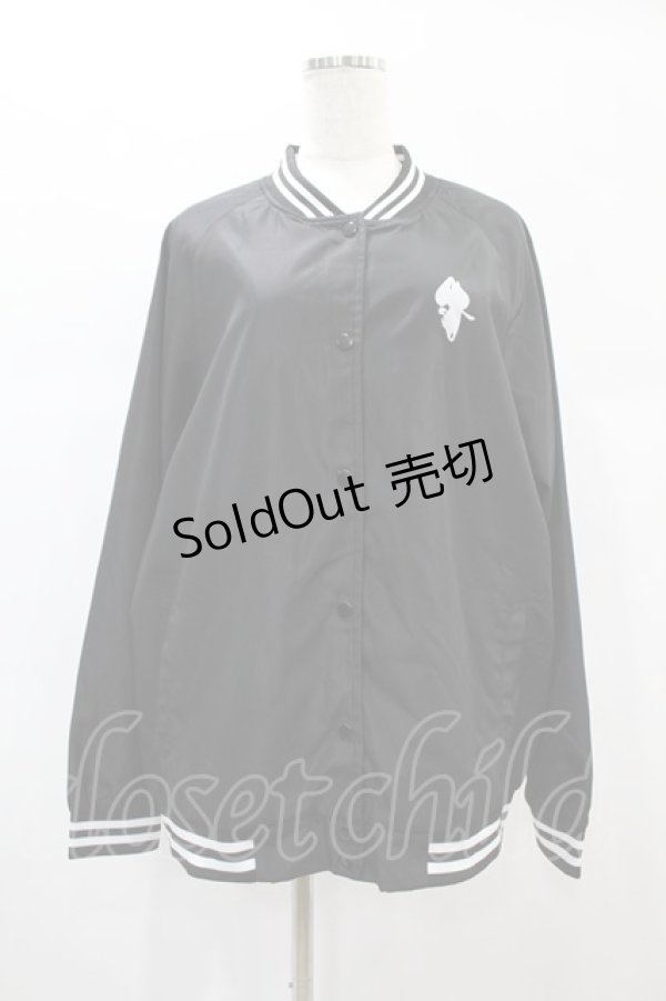 画像1: NieR Clothing / バックプリントブルゾン  黒×白 H-25-01-02-057-PU-JA-KB-ZH (1)