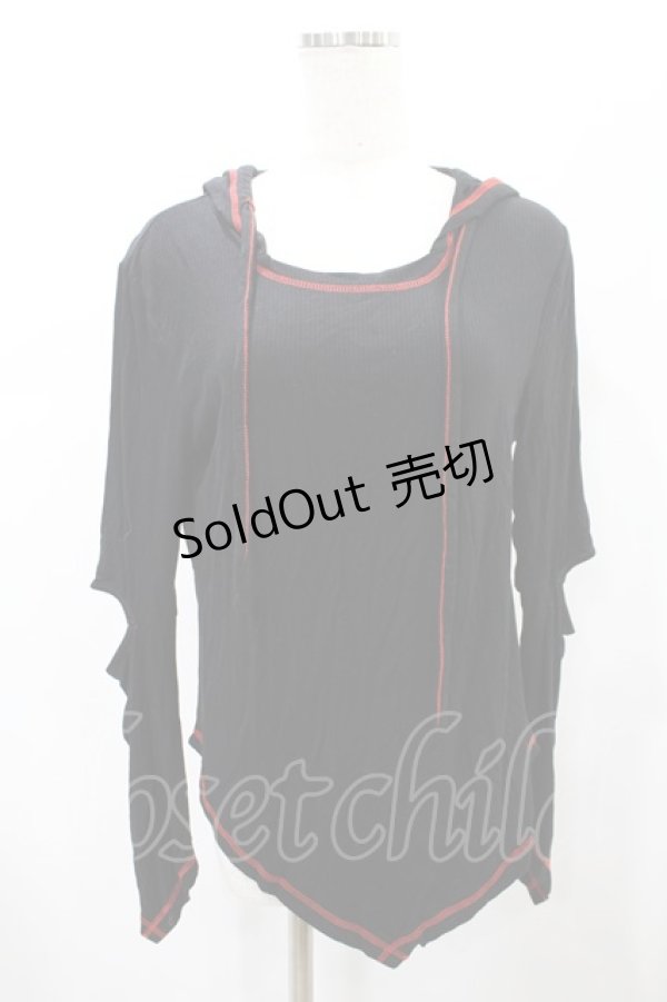 画像1: KILL STAR / AVATAR HOOD TOP M ブラック H-25-01-02-2040-SL-TO-KB-ZH (1)