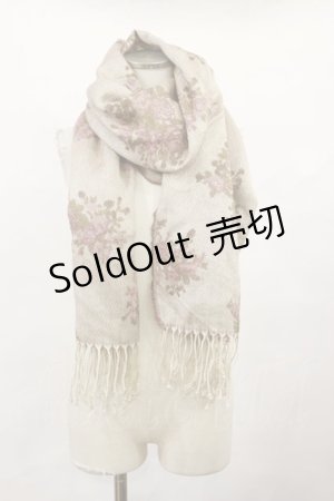 画像: axes femme / 花柄ストール  ベージュ H-25-01-05-029-AX-ZA-NS-ZH