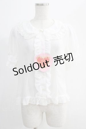 画像: BABY,THE STARS SHINE BRIGHT / お花レースの半袖シフォンブラウス Free オフ H-25-01-05-1051-BA-BL-NS-ZH
