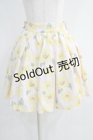画像: Ank Rouge / ひまわり柄スカート M ピンク H-25-01-05-1071-CA-SK-NS-ZH