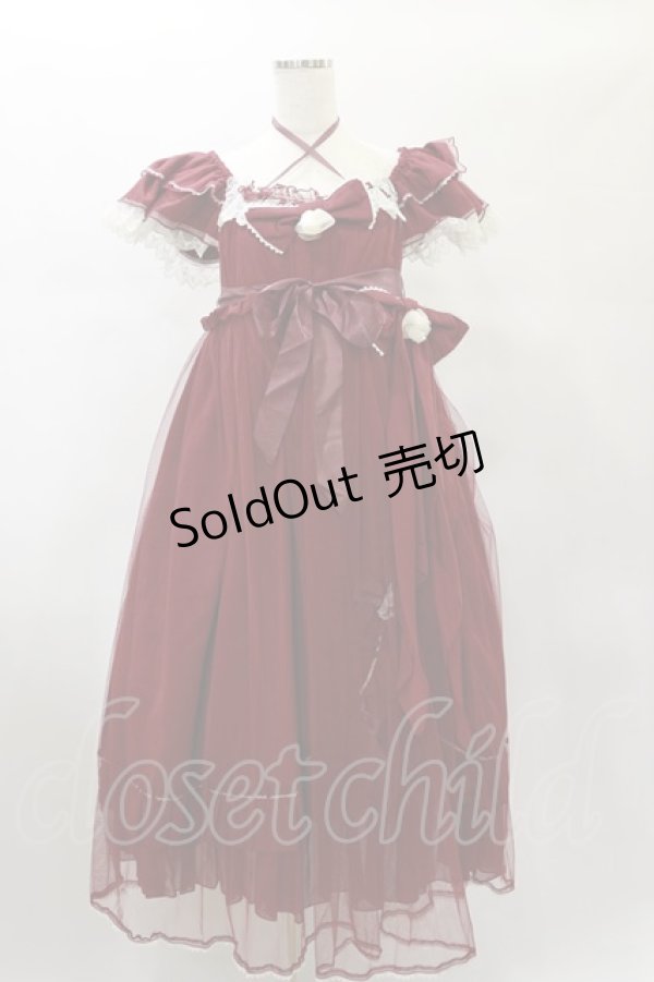 画像1: BABY,THE STARS SHINE BRIGHT / La fleurie シフォンワンピース Free エンジ H-25-01-07-046-BA-OP-NS-ZH (1)