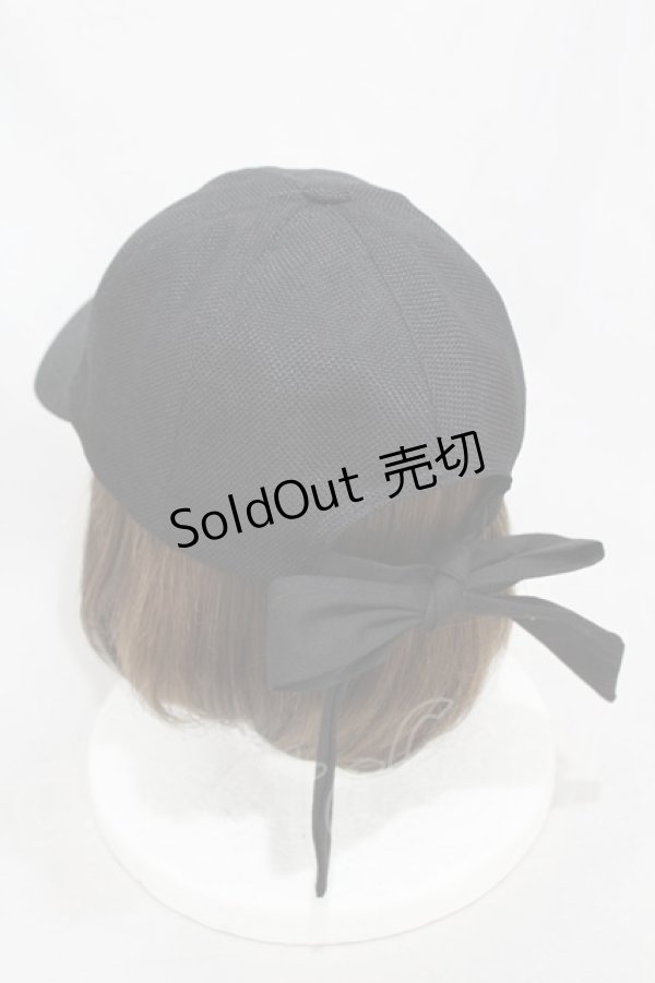 画像2: axes femme POETIQUE / ロゴプレート付サマーキャップ  ブラック H-25-01-09-1006-AX-AC-NS-ZH (2)