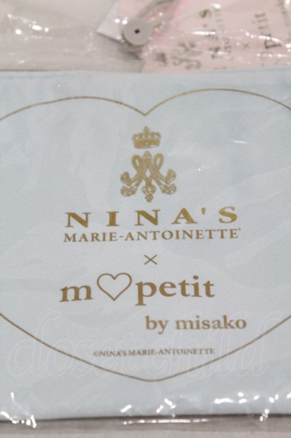 画像2: m petit by misako / NINA'Sコラボ ポーチ  サックス H-25-01-09-1014-LO-ZA-NS-ZH (2)