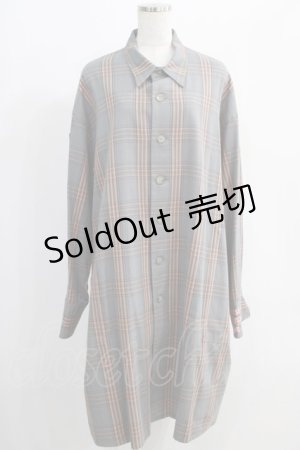 画像: MILKBOY / LONG SHIRTS  グレー×オレンジチェック H-25-01-10-028-MB-BL-KB-ZH