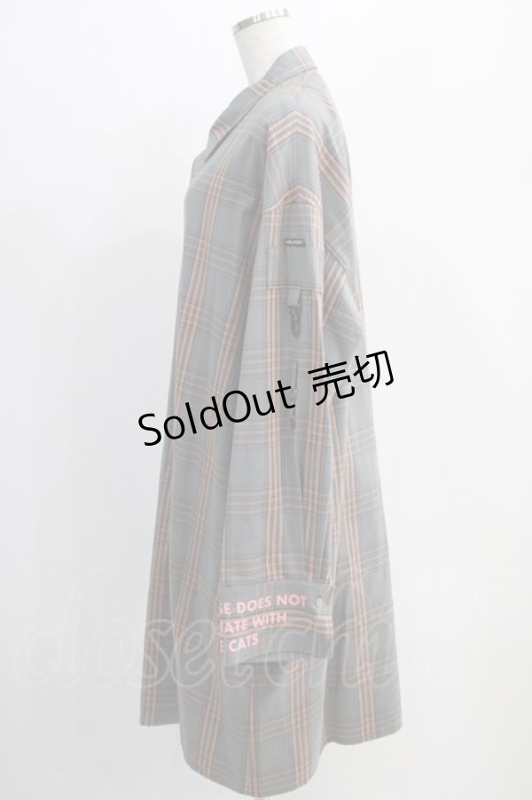 画像2: MILKBOY / LONG SHIRTS  グレー×オレンジチェック H-25-01-10-028-MB-BL-KB-ZH (2)