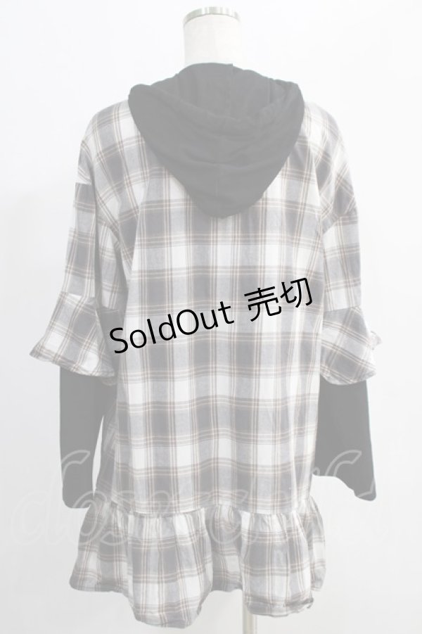 画像3: NieR Clothing / チェック切替パーカー F グレー H-25-01-10-036-PU-TO-KB-ZH (3)