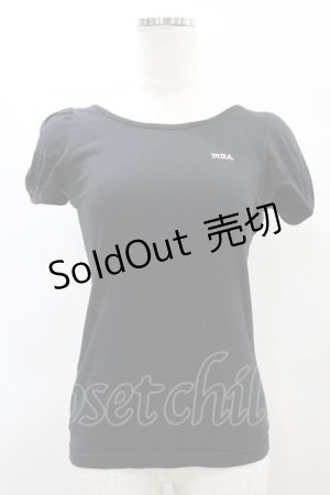 画像: MILK / ロゴ刺繍パフカットソー  黒 H-25-01-10-1050-ML-TO-KB-ZT016
