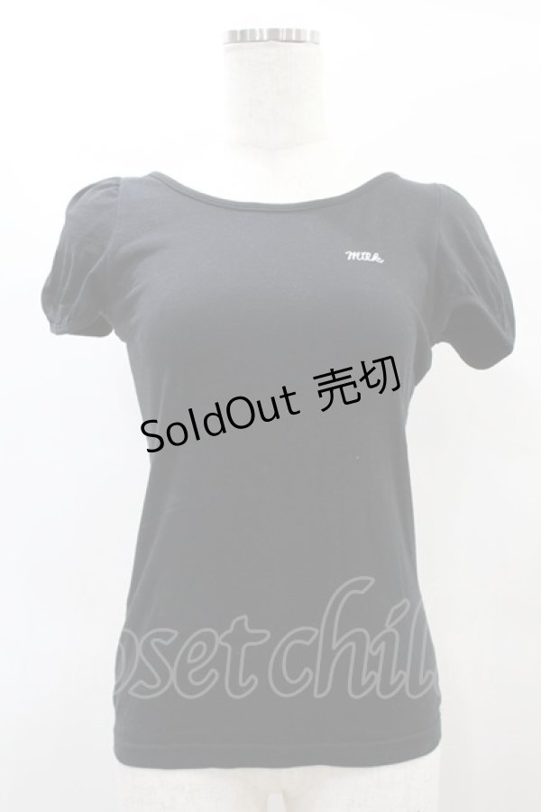 画像1: MILK / ロゴ刺繍パフカットソー  黒 H-25-01-10-1050-ML-TO-KB-ZT016 (1)