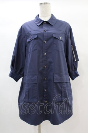 画像: Jane Marple Dans Le Salon / Flight-sleeve shirt dress M ライトネイビー H-25-01-10-1008-JM-OP-KB-ZT027