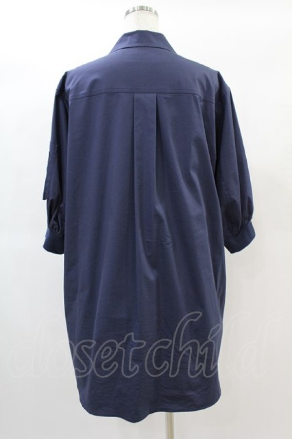 画像2: Jane Marple Dans Le Salon / Flight-sleeve shirt dress M ライトネイビー H-25-01-10-1008-JM-OP-KB-ZT027 (2)