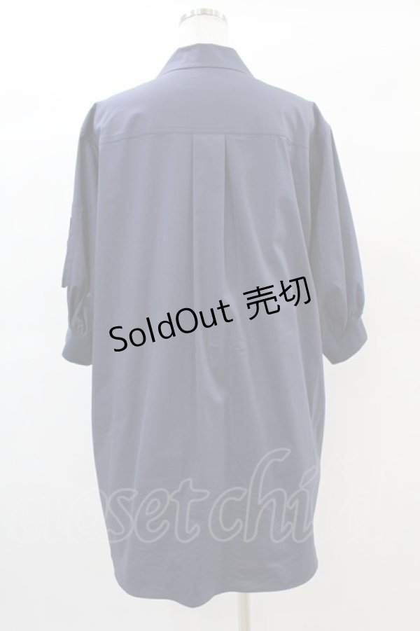 画像2: Jane Marple Dans Le Salon / Flight-sleeve shirt dress M ライトネイビー H-25-06-15-1009-JM-OP-KB-ZH (2)