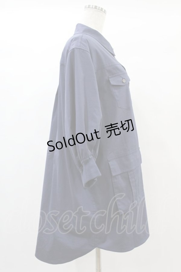 画像3: Jane Marple Dans Le Salon / Flight-sleeve shirt dress M ライトネイビー H-25-06-15-1009-JM-OP-KB-ZH (3)
