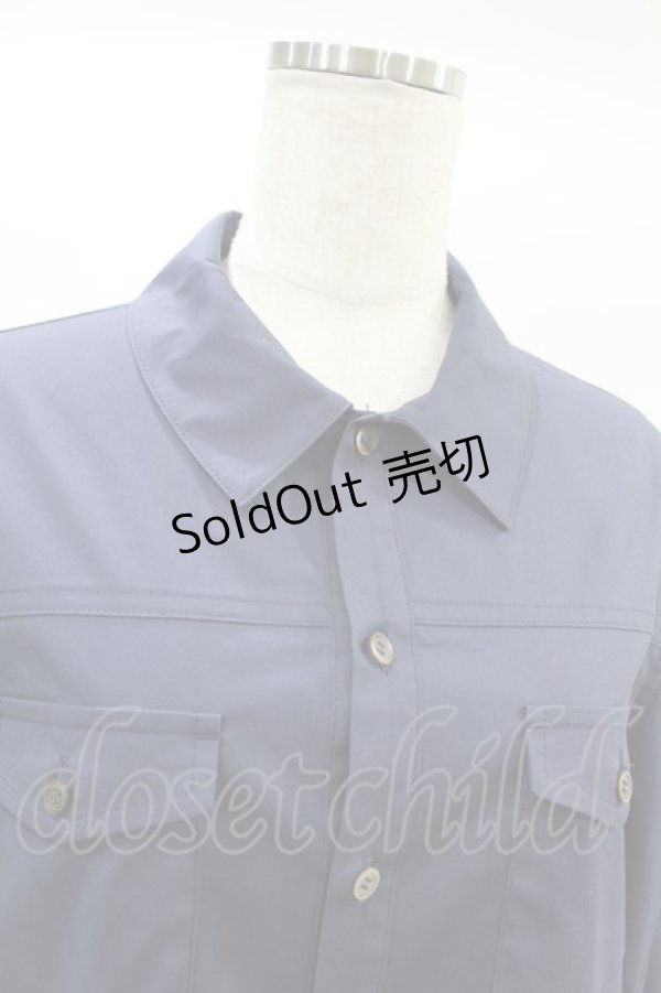 画像4: Jane Marple Dans Le Salon / Flight-sleeve shirt dress M ライトネイビー H-25-06-15-1009-JM-OP-KB-ZH (4)