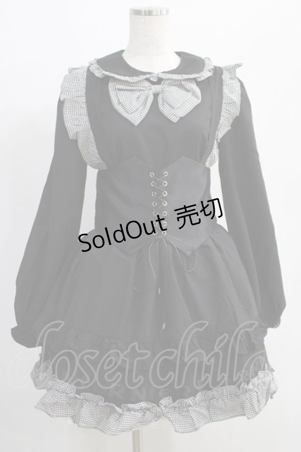 画像1: NieR Clothing / メイド服風コーデ3点セット F 黒 H-25-01-10-006-PU-OP-KB-ZH (1)