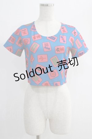 画像: galaxxxy / 雀牌プリントTee  青 H-25-01-11-015-PU-TO-KB-ZT027