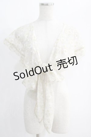 画像: metamorphose / レースストール Free オフ白×ゴールド H-25-01-12-067-ME-ZA-NS-ZH