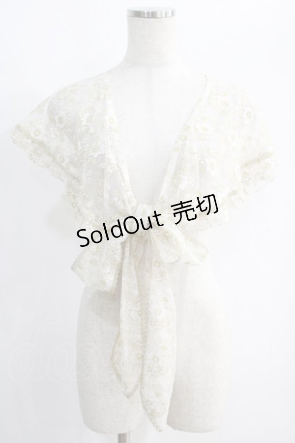 画像1: metamorphose / レースストール Free オフ白×ゴールド H-25-01-12-067-ME-ZA-NS-ZH (1)