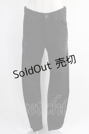 画像: HYSTERIC GLAMOUR / WICKED STARプリントストレッチチノスリムパンツ 31 ブラック H-25-01-13-043-PU-PA-KB-ZH