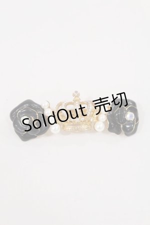 画像: JESUS DIAMANTE / スペシャルローズ王冠バレッタ  ブラック H-25-01-13-1039-JE-AC-NS-ZH