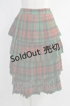 画像: Jane Marple / Wool tartan dirndl skirt  グリーン H-25-01-13-015-JM-SK-KB-ZT207