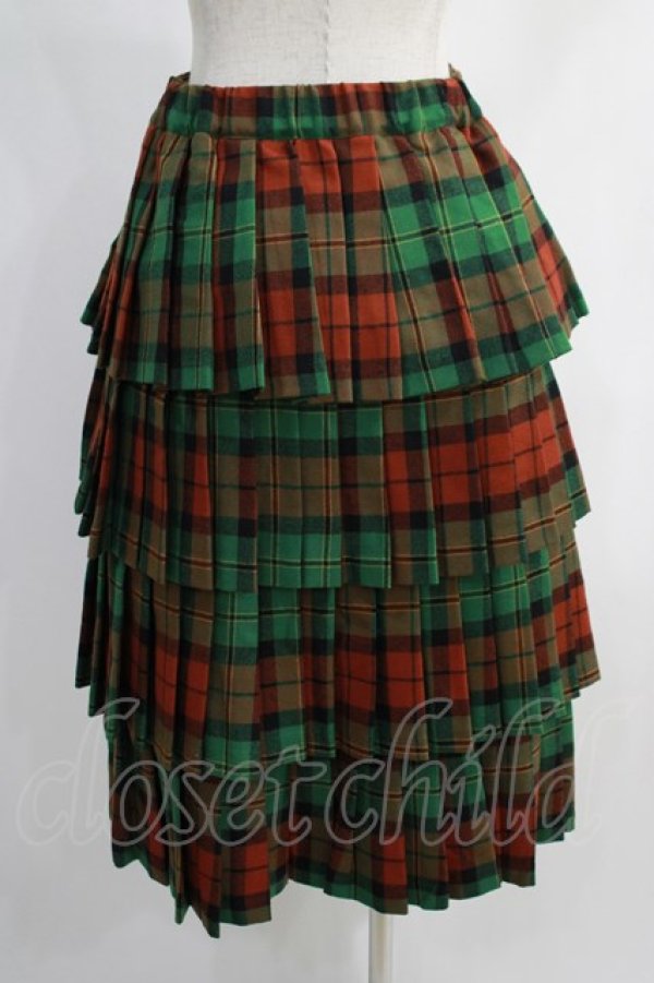 画像3: Jane Marple / Wool tartan dirndl skirt  グリーン H-25-01-13-015-JM-SK-KB-ZT207 (3)